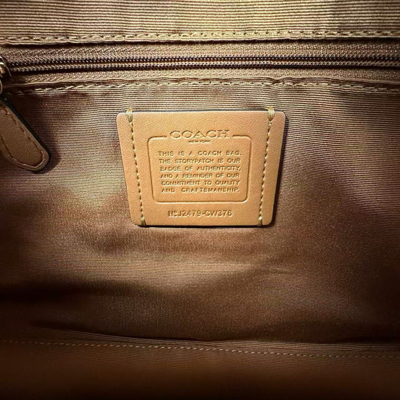 Coach Rowan Satchel Bag Crossbody In Signature Canvas In Tan/Black CW376 NWT - Picture 6 of 9